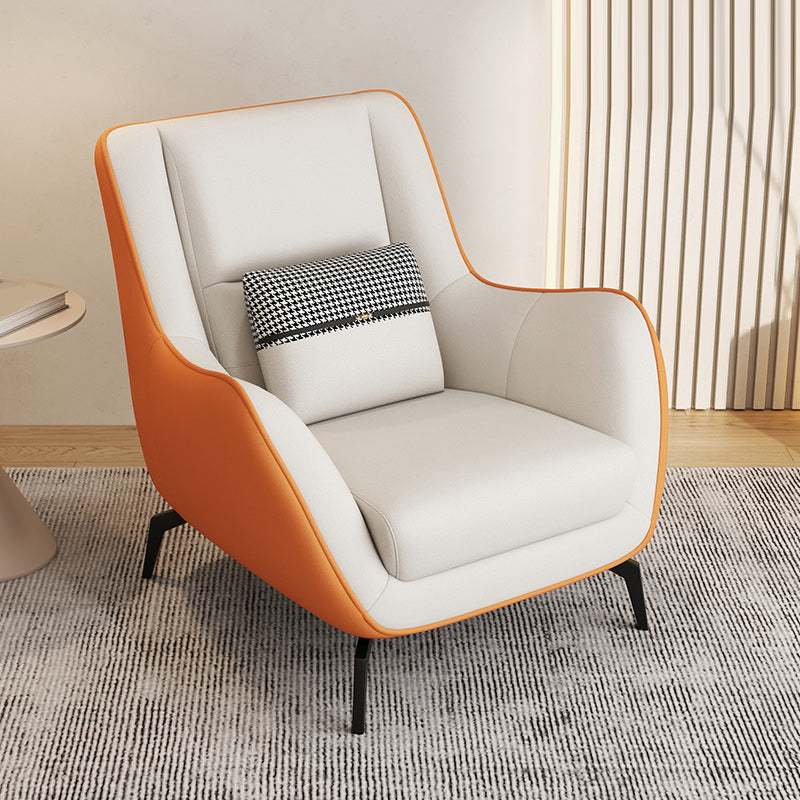 Mid-Century Modern Accent Chair Cushion Back Basic Four Legs Arms Included Armchair