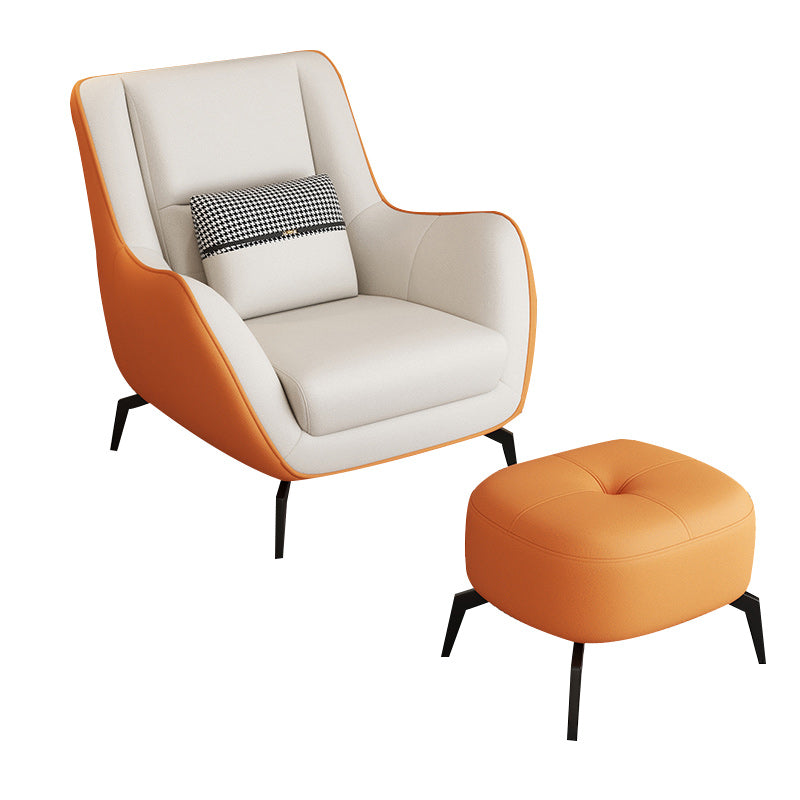 Mid-Century Modern Accent Chair Cushion Back Basic Four Legs Arms Included Armchair