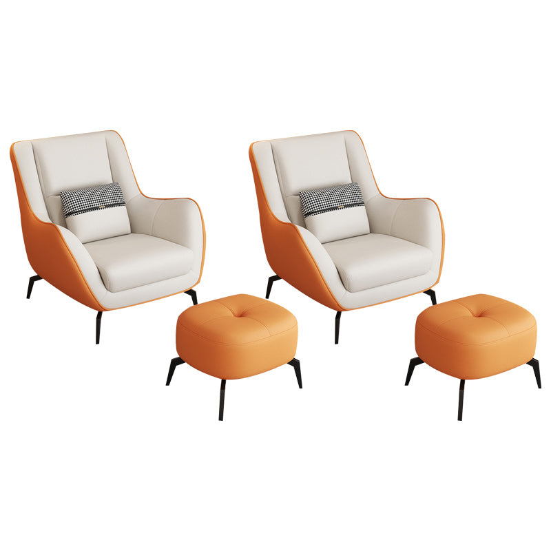 Mid-Century Modern Accent Chair Cushion Back Basic Four Legs Arms Included Armchair