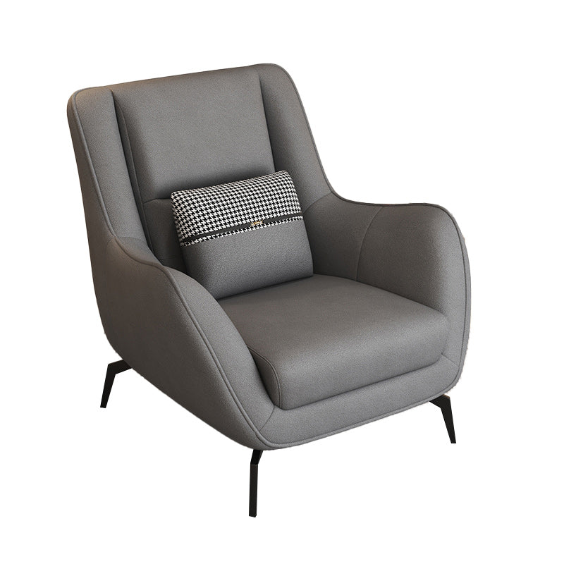 Mid-Century Modern Accent Chair Cushion Back Basic Four Legs Arms Included Armchair