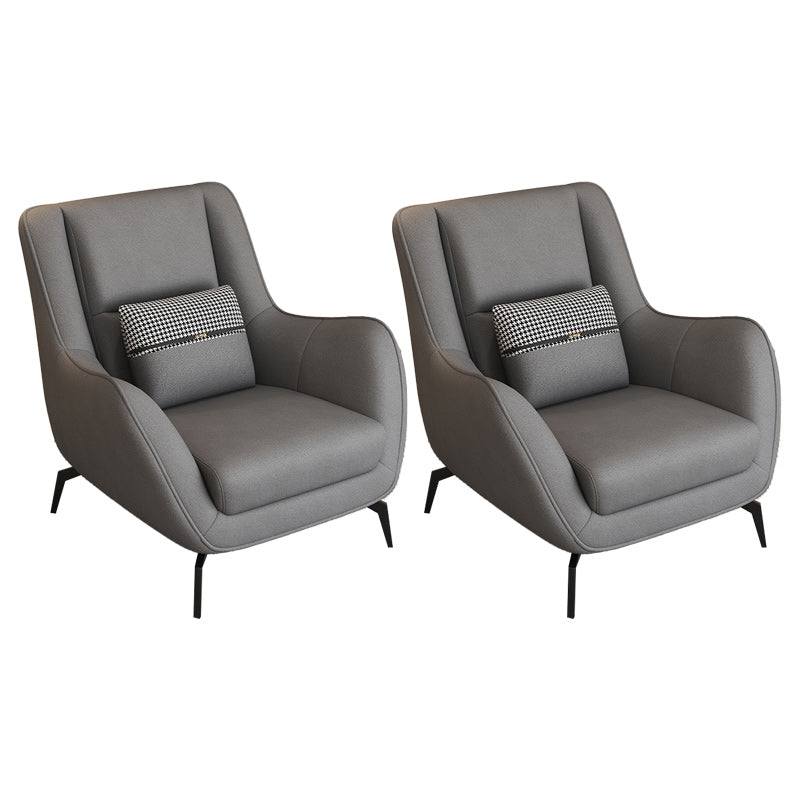 Mid-Century Modern Accent Chair Cushion Back Basic Four Legs Arms Included Armchair