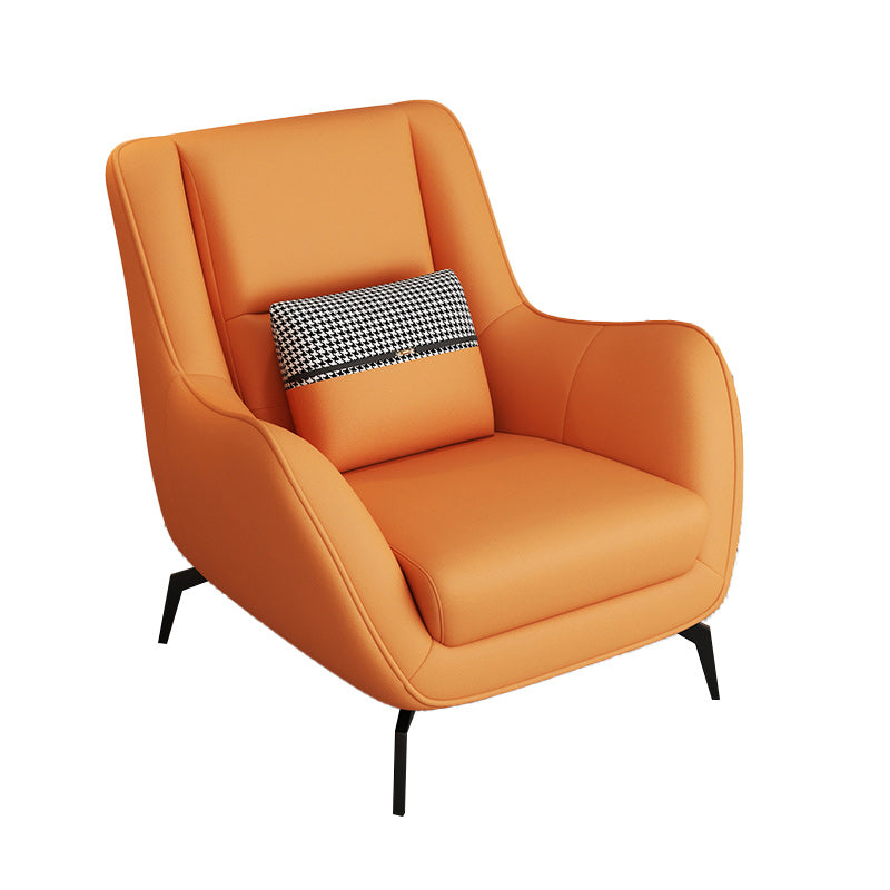 Mid-Century Modern Accent Chair Cushion Back Basic Four Legs Arms Included Armchair