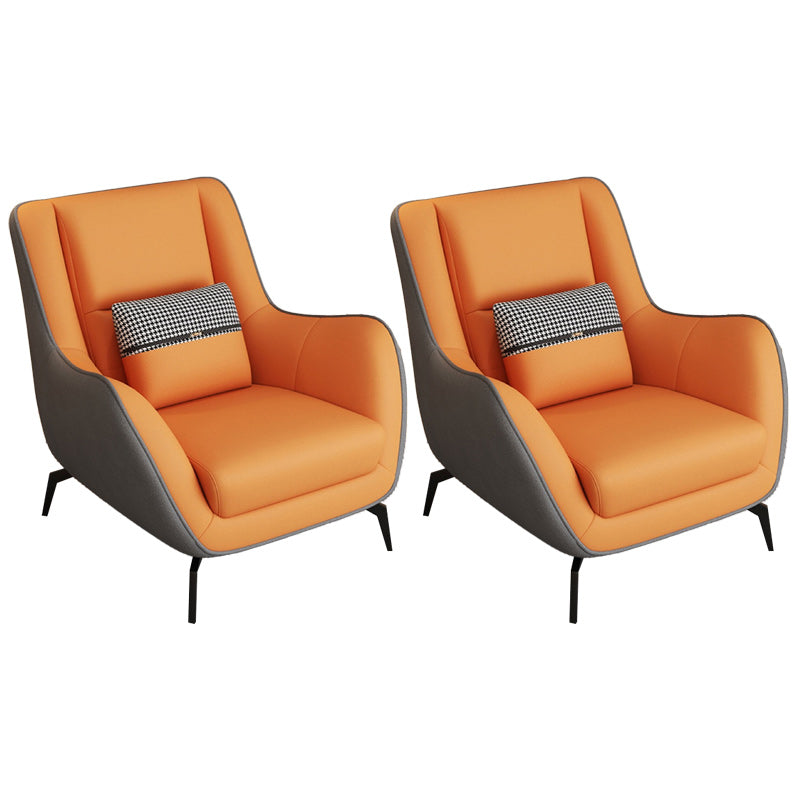 Mid-Century Modern Accent Chair Cushion Back Basic Four Legs Arms Included Armchair