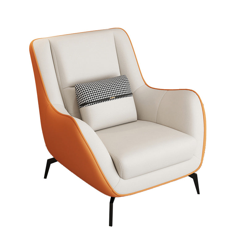 Mid-Century Modern Accent Chair Cushion Back Basic Four Legs Arms Included Armchair