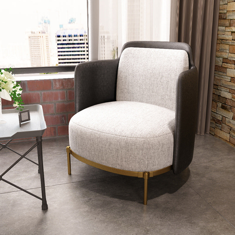 Upholstered Accent Armchair 4 Legs Sewn Pillow Back Accent Chair