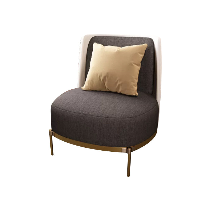 Upholstered Accent Armchair 4 Legs Sewn Pillow Back Accent Chair