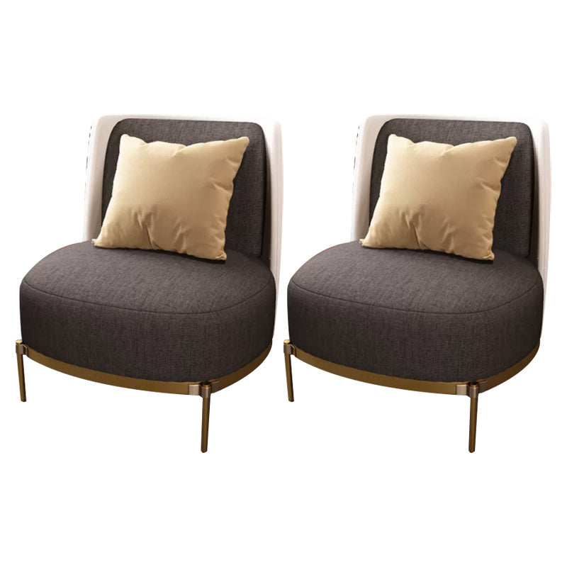 Upholstered Accent Armchair 4 Legs Sewn Pillow Back Accent Chair