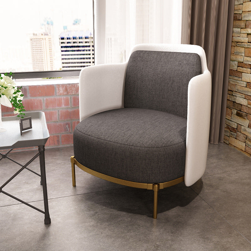 Upholstered Accent Armchair 4 Legs Sewn Pillow Back Accent Chair