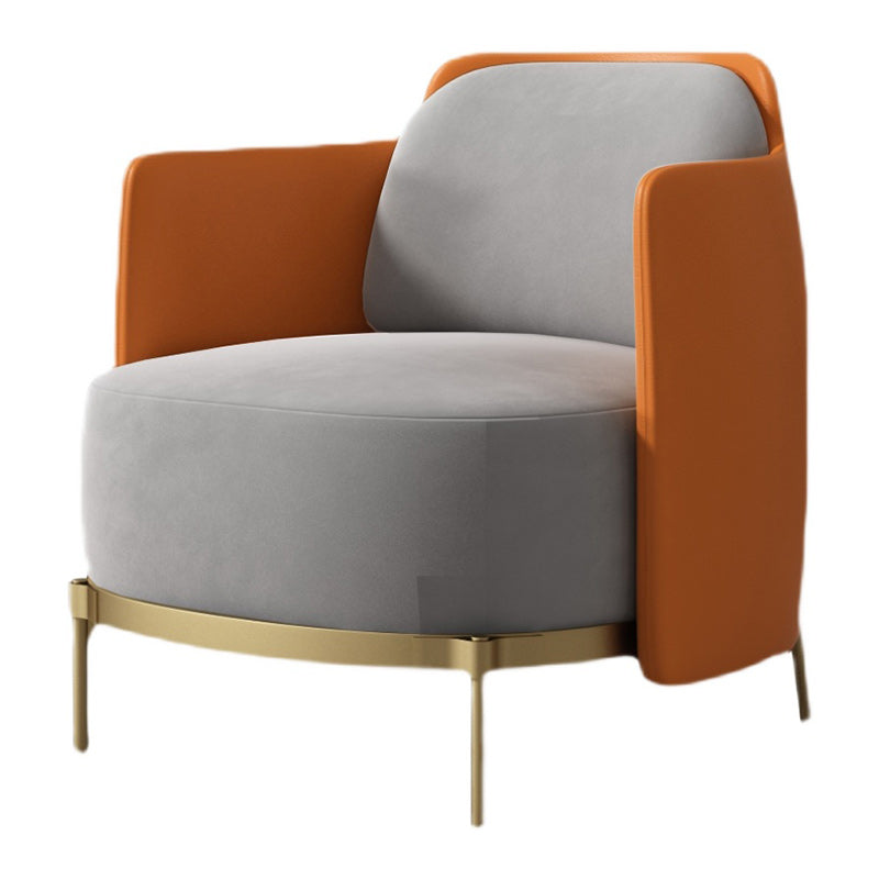 Upholstered Accent Armchair 4 Legs Sewn Pillow Back Accent Chair