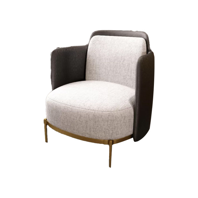 Upholstered Accent Armchair 4 Legs Sewn Pillow Back Accent Chair