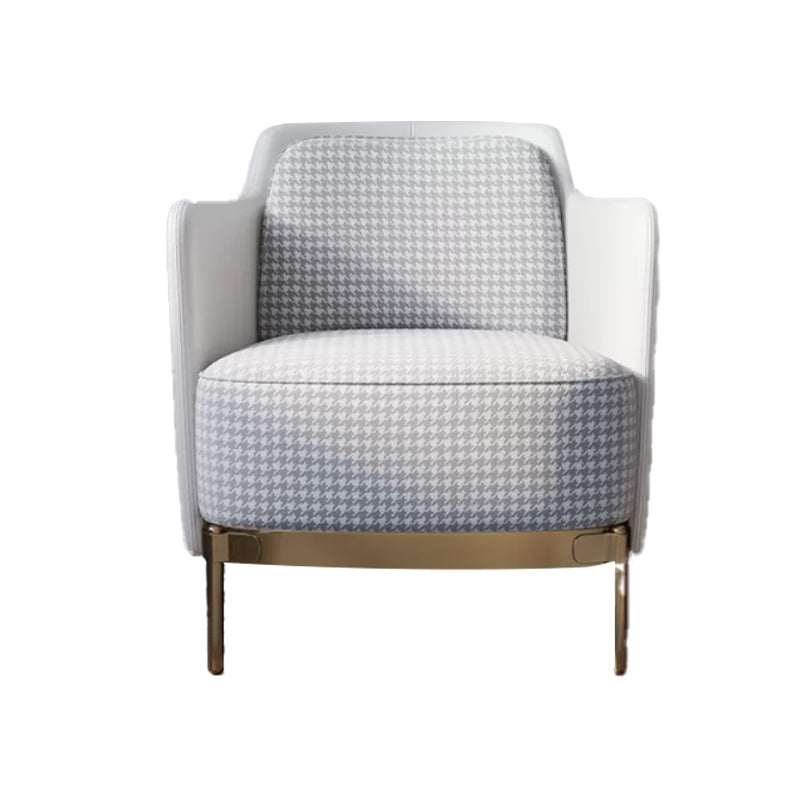 Upholstered Accent Armchair 4 Legs Sewn Pillow Back Accent Chair