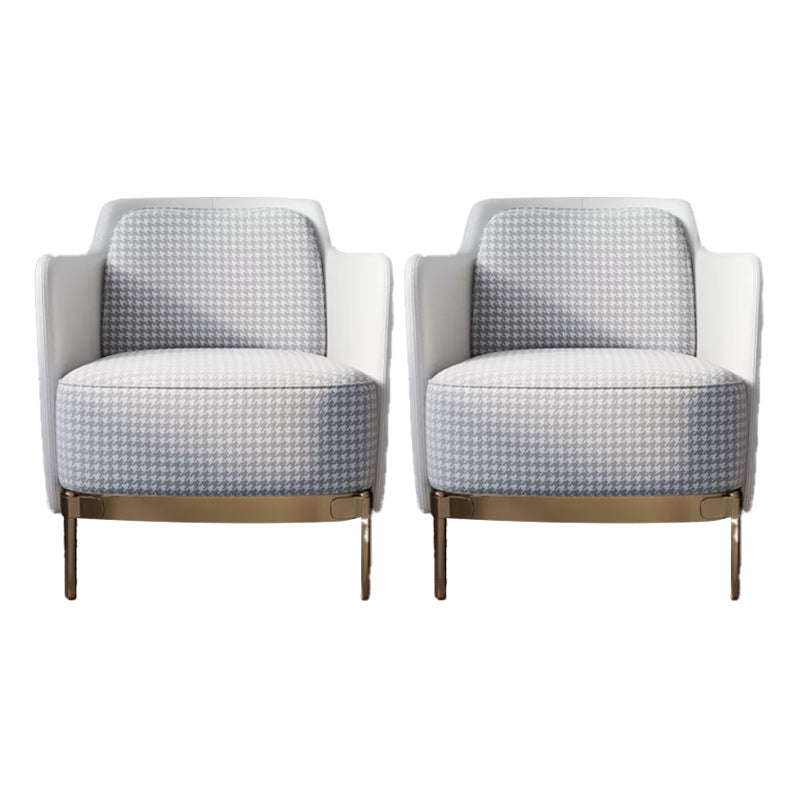 Upholstered Accent Armchair 4 Legs Sewn Pillow Back Accent Chair