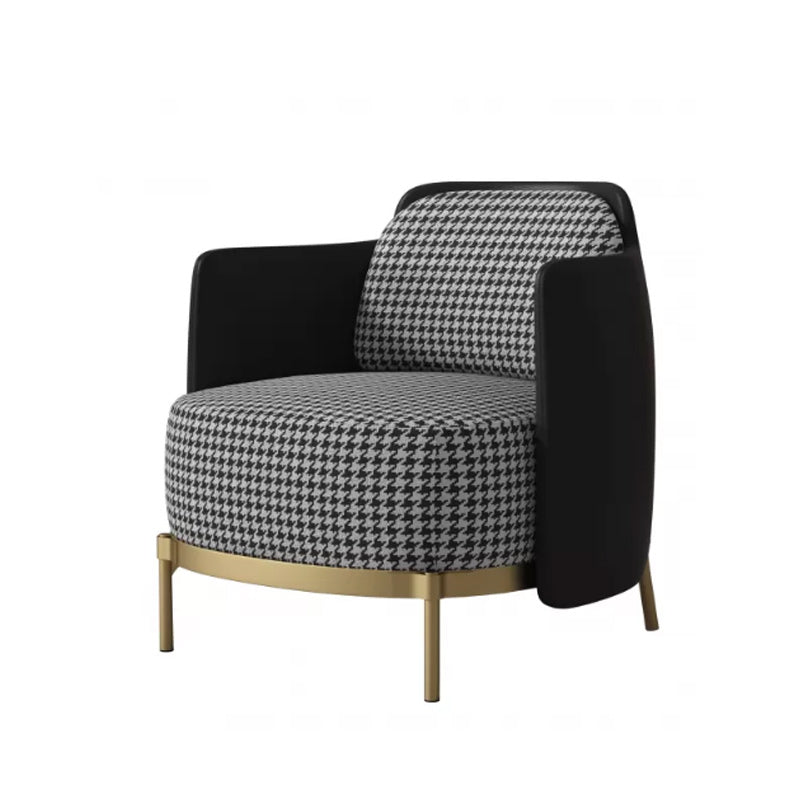 Upholstered Accent Armchair 4 Legs Sewn Pillow Back Accent Chair