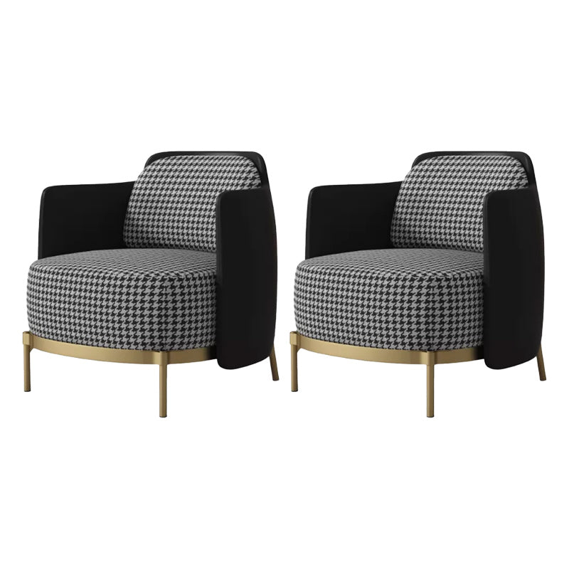 Upholstered Accent Armchair 4 Legs Sewn Pillow Back Accent Chair