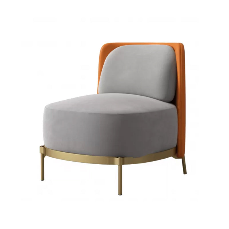 Upholstered Accent Armchair 4 Legs Sewn Pillow Back Accent Chair