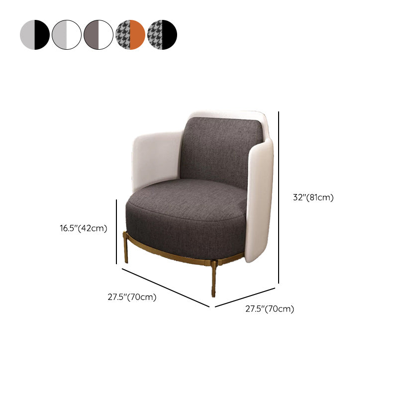 Upholstered Accent Armchair 4 Legs Sewn Pillow Back Accent Chair