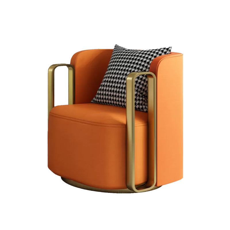 Glam Arm Chair Pillow Back Gold Base Arms Included Living Room Armchair