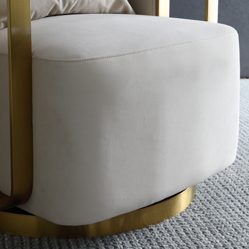 Glam Arm Chair Pillow Back Gold Base Arms Included Living Room Armchair
