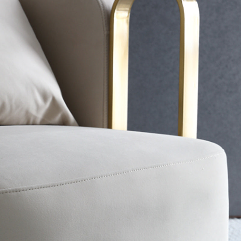 Glam Arm Chair Pillow Back Gold Base Arms Included Living Room Armchair