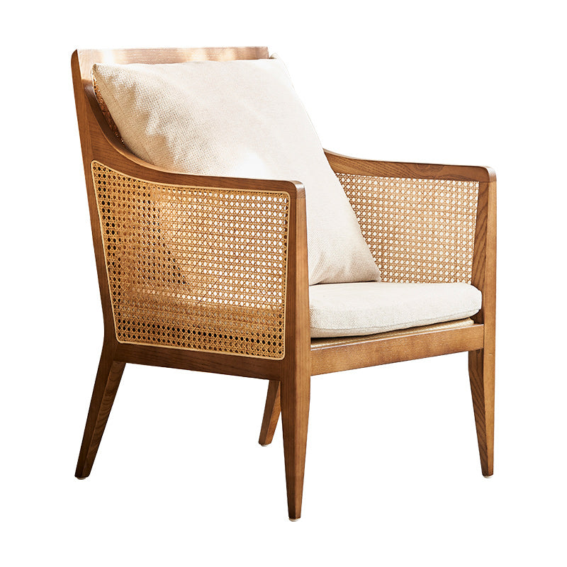 Upholstered Fabric Accent Armchair Solid Wood 24.01" Wide Armchair