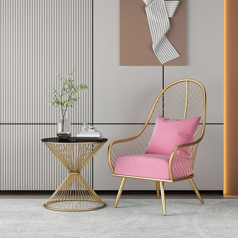 Glam Accent Chair Living Room Reclining Basic Four Legs Pillow Back Parsons Chair