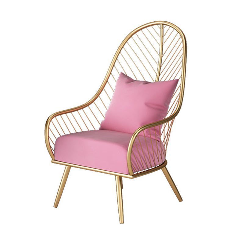Glam Accent Chair Living Room Reclining Basic Four Legs Pillow Back Parsons Chair