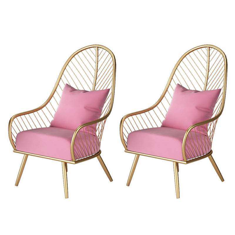 Glam Accent Chair Living Room Reclining Basic Four Legs Pillow Back Parsons Chair