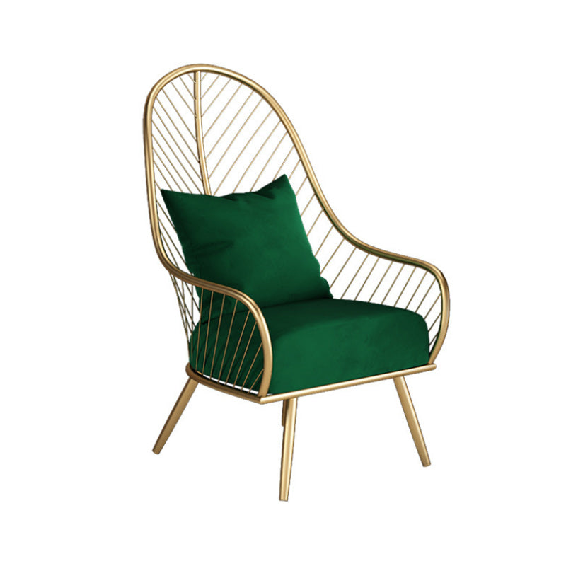 Glam Accent Chair Living Room Reclining Basic Four Legs Pillow Back Parsons Chair