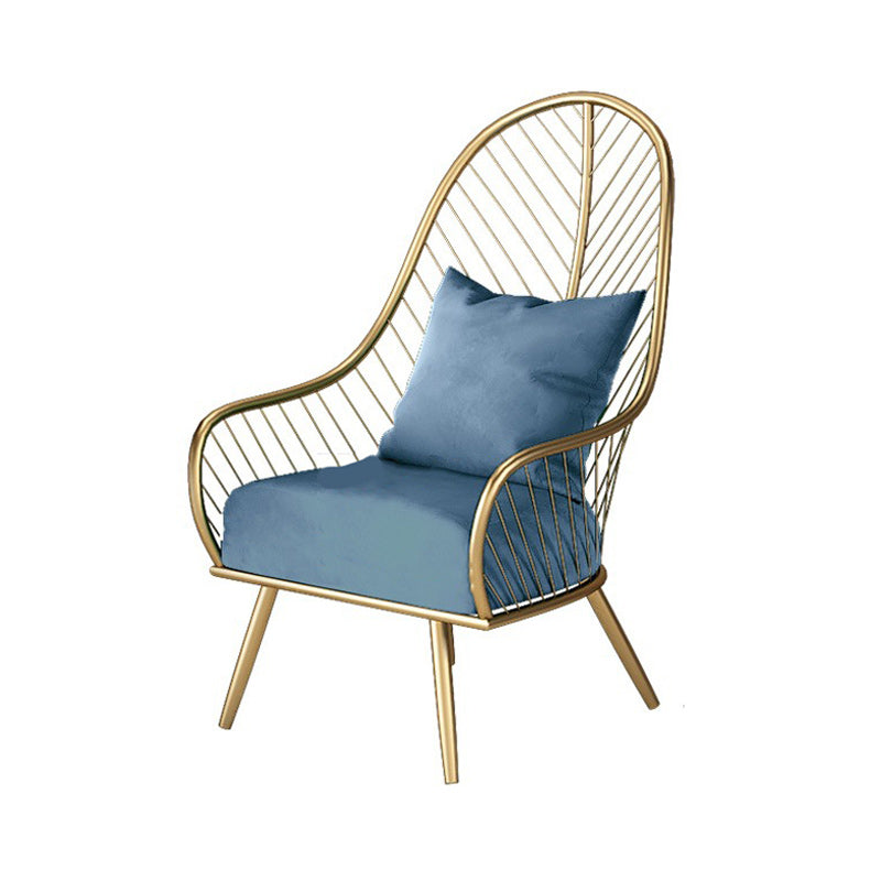 Glam Accent Chair Living Room Reclining Basic Four Legs Pillow Back Parsons Chair