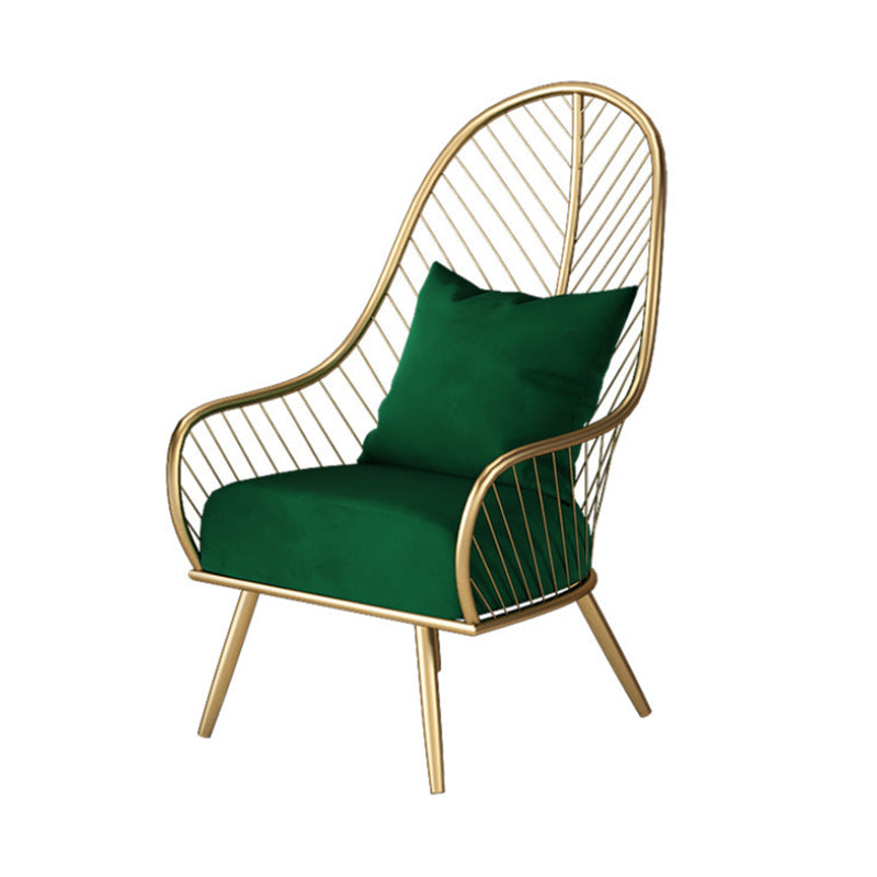 Glam Accent Chair Living Room Reclining Basic Four Legs Pillow Back Parsons Chair