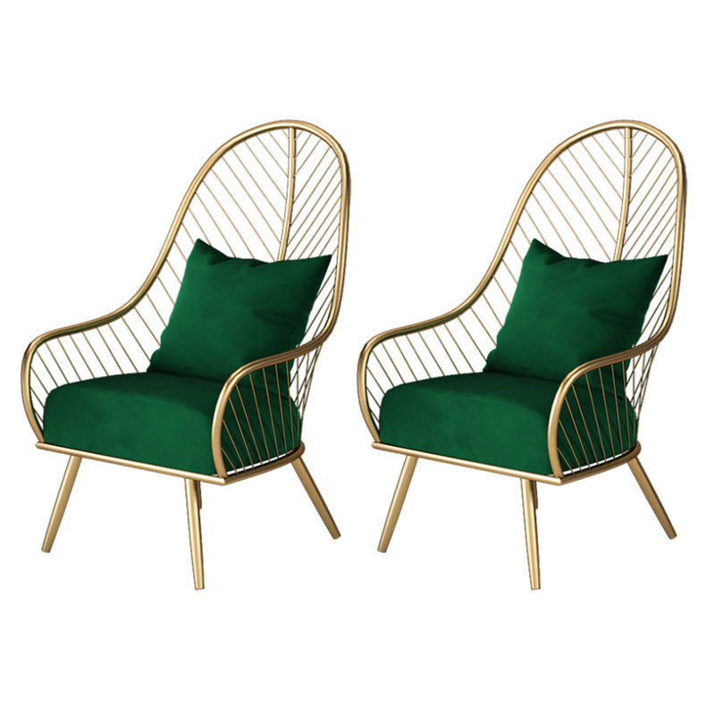 Glam Accent Chair Living Room Reclining Basic Four Legs Pillow Back Parsons Chair