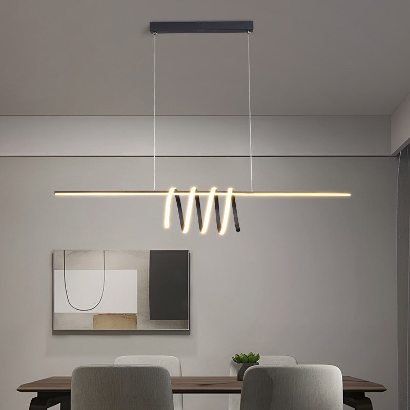 Modern LED Kitchen Island Lighting Black Ceiling Light for Room Foyer