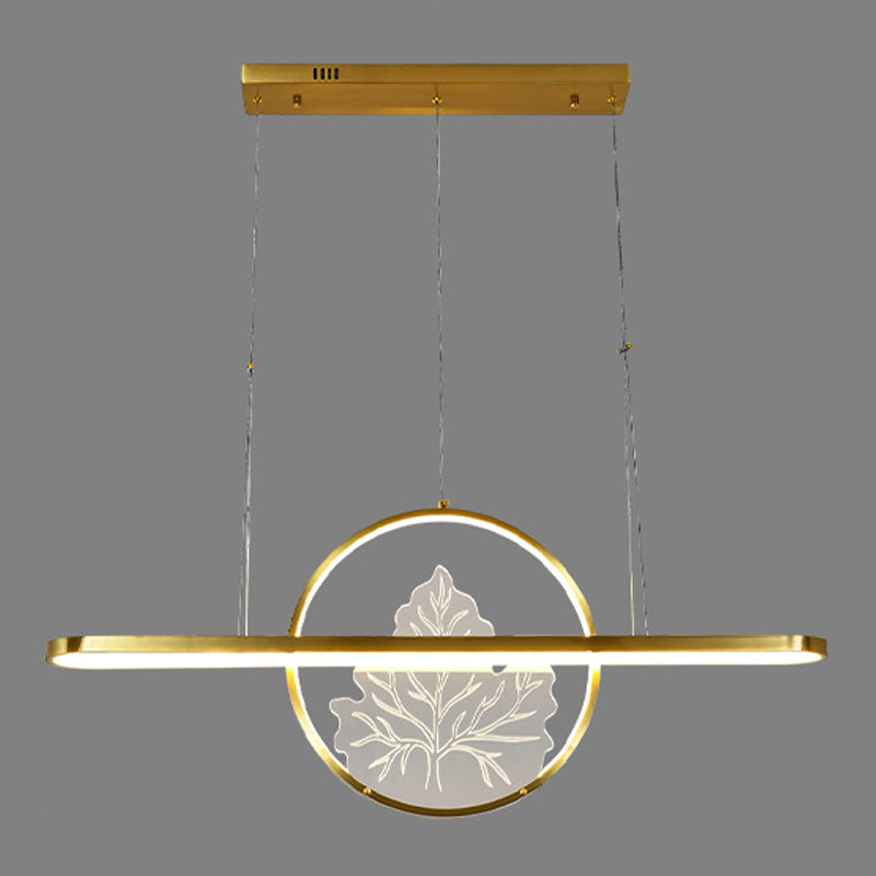 Modern Style Circle Shape Island Pendants 2 Lights Metal Pendant Lights for Dining Room