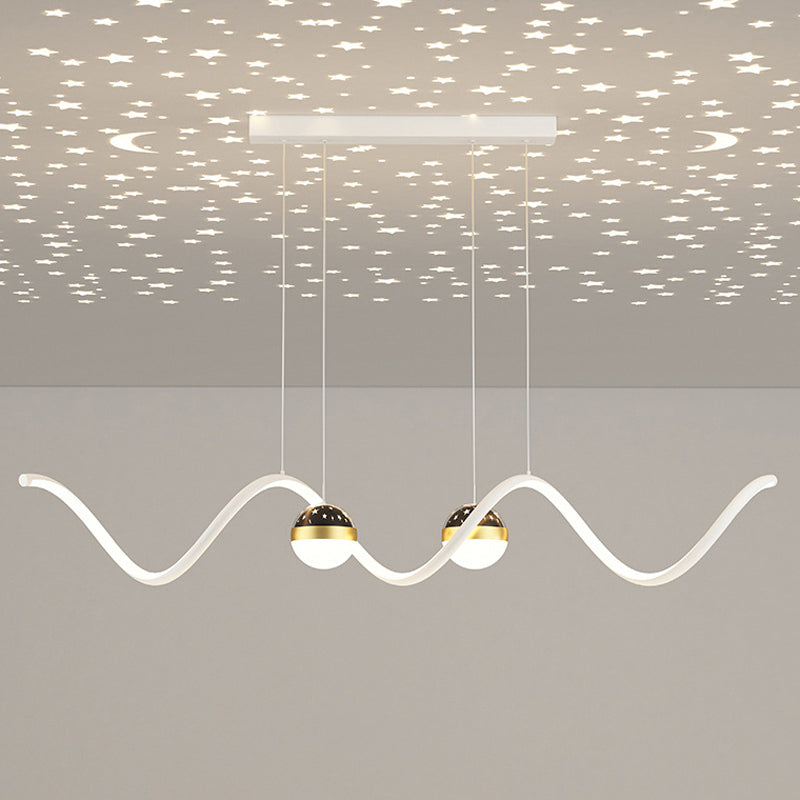 Modern Style Ribbon Shape Island Pendants Metal Pendant Lights for Dining Room
