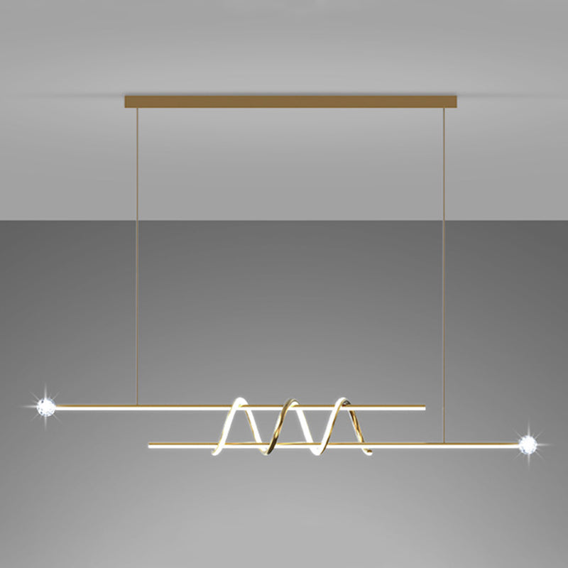 Modern Style Linear Shape Island Pendants Metal Pendant Lights for Dining Room