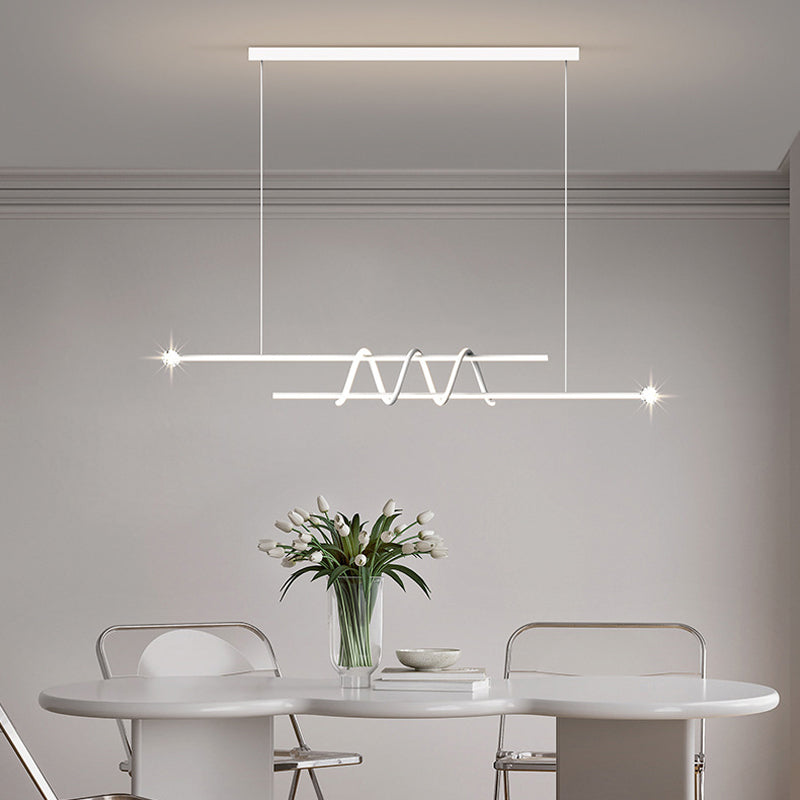 Modern Style Linear Shape Island Pendants Metal Pendant Lights for Dining Room