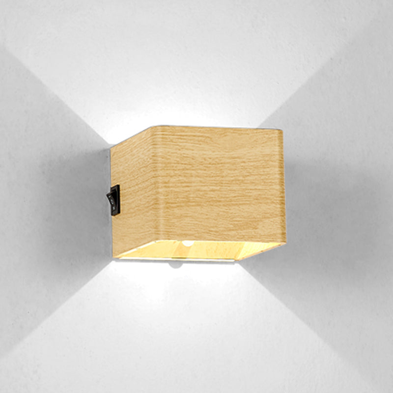Modern Metal Wall Sconce Square Shape Wall Light with Plastic Shade for Courtyard