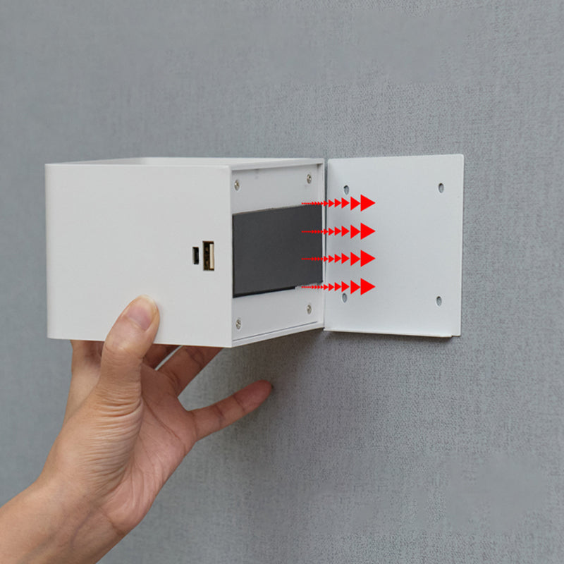 Modern Metal Wall Sconce Square Shape Wall Light with Plastic Shade for Courtyard