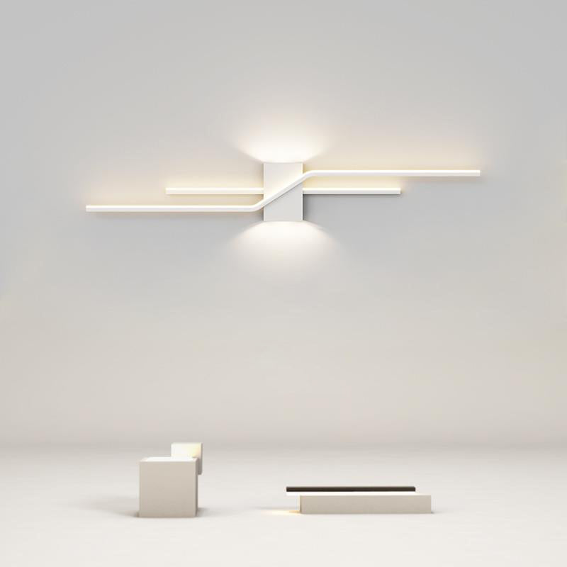 2-Light Modern Wall Mounted Sconce White/Black LED Wall Light for Foyer