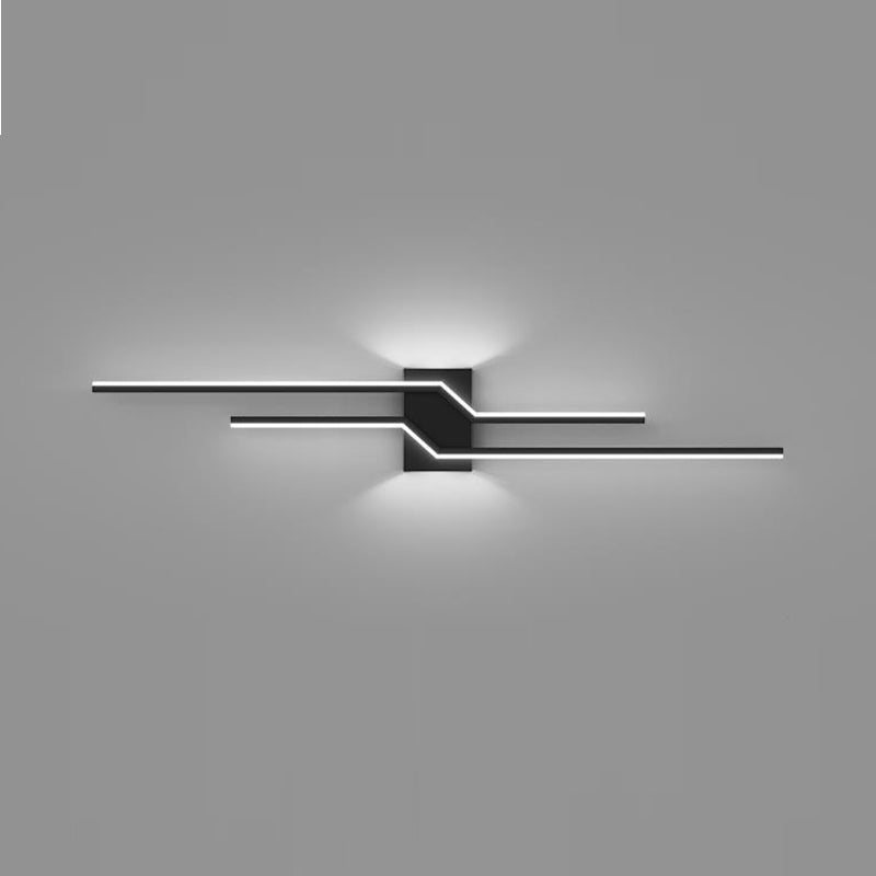 2-Light Modern Wall Mounted Sconce White/Black LED Wall Light for Foyer