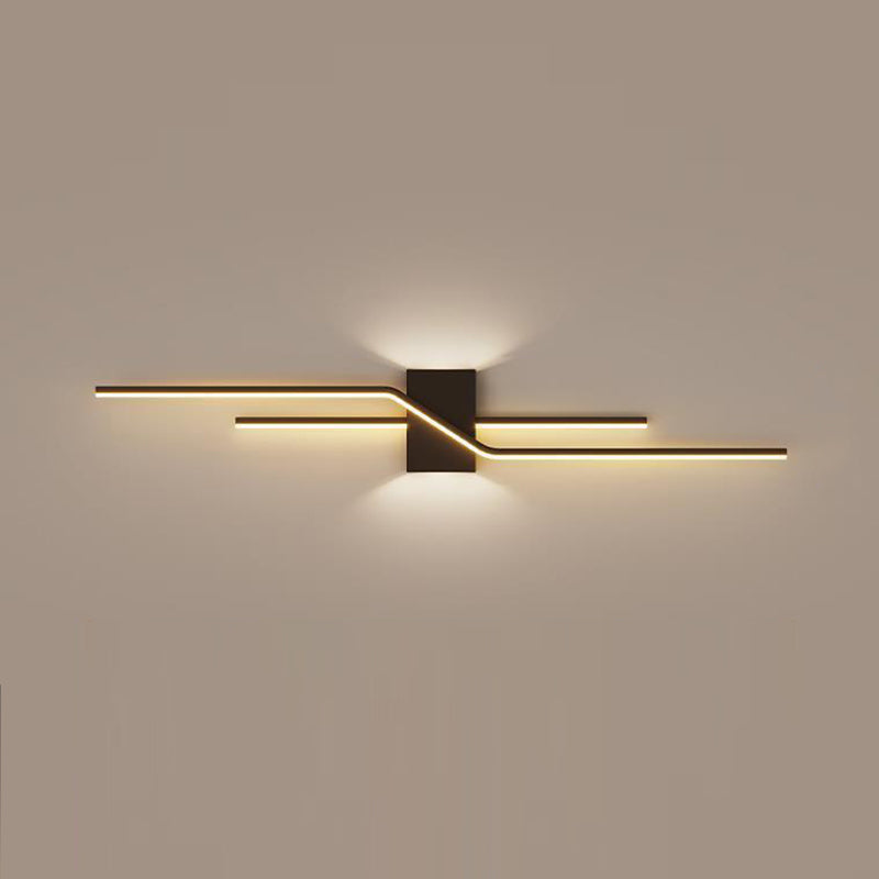 2-Light Modern Wall Mounted Sconce White/Black LED Wall Light for Foyer