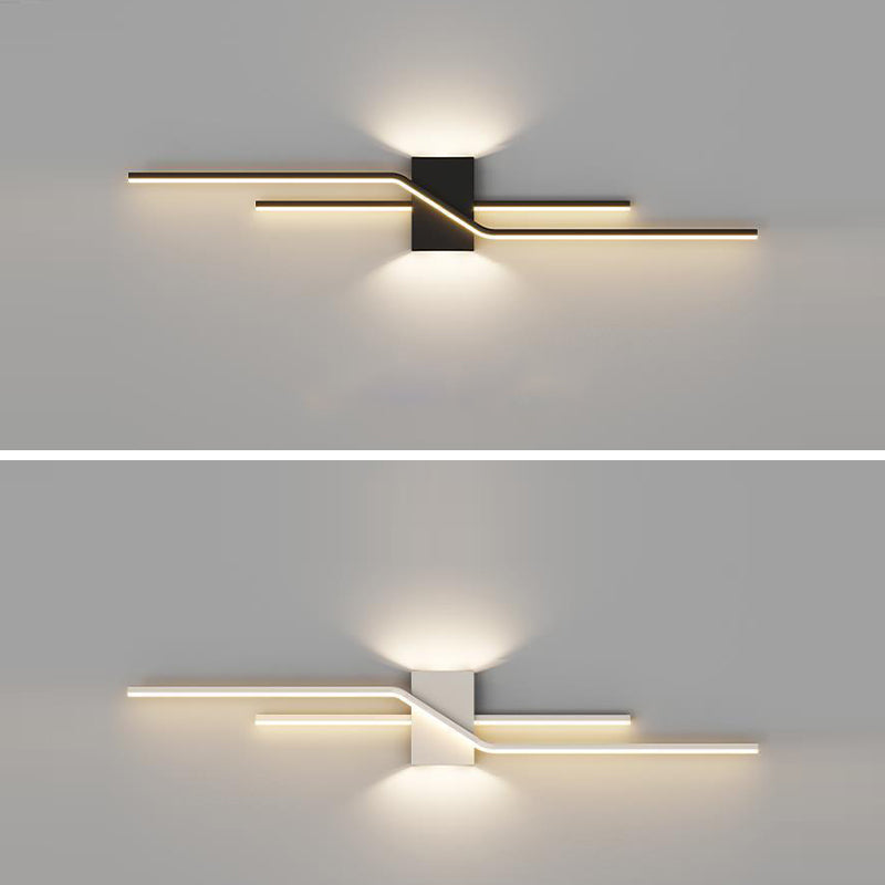 2-Light Modern Wall Mounted Sconce White/Black LED Wall Light for Foyer