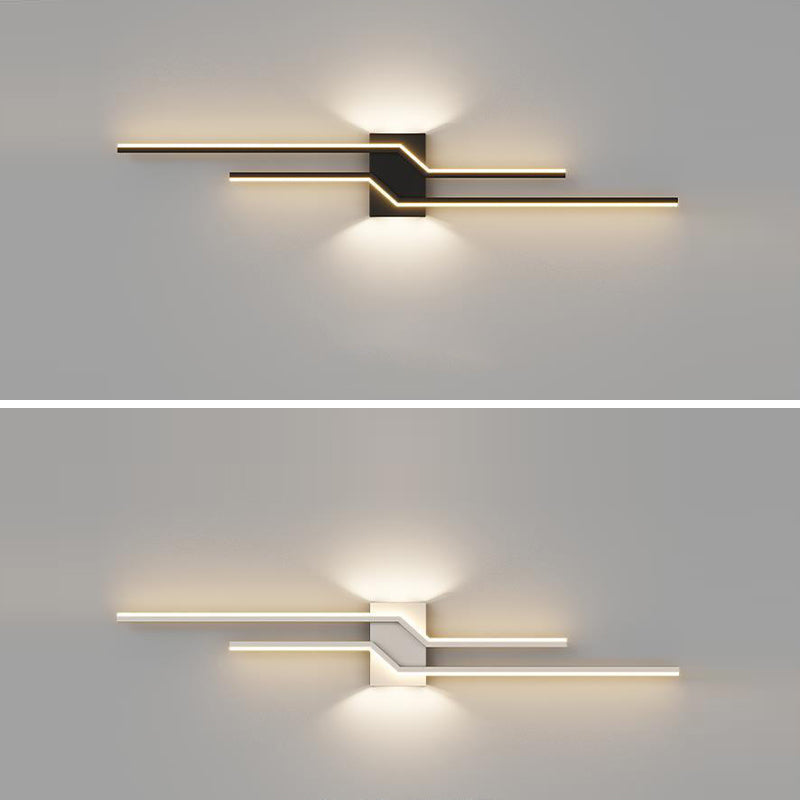 2-Light Modern Wall Mounted Sconce White/Black LED Wall Light for Foyer