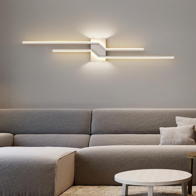 2-Light Modern Wall Mounted Sconce White/Black LED Wall Light for Foyer