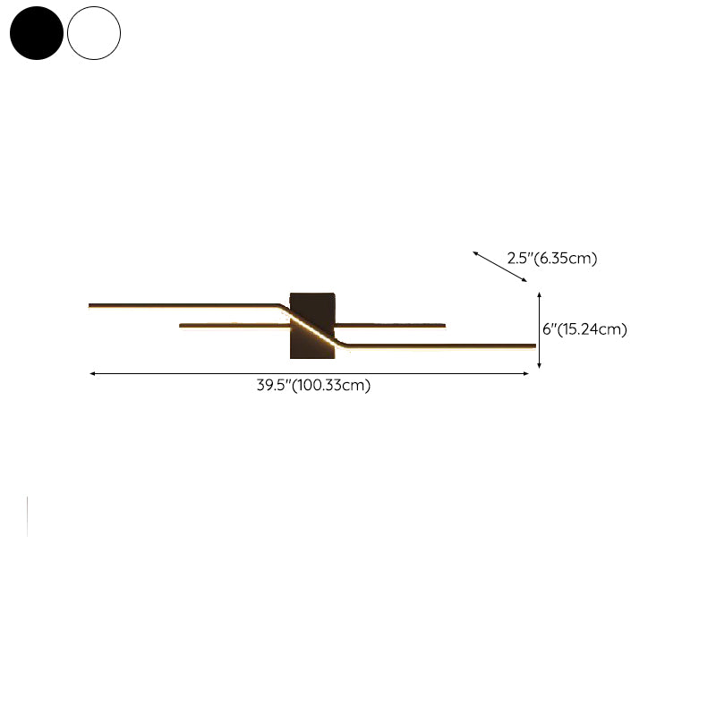 2-Light Modern Wall Mounted Sconce White/Black LED Wall Light for Foyer