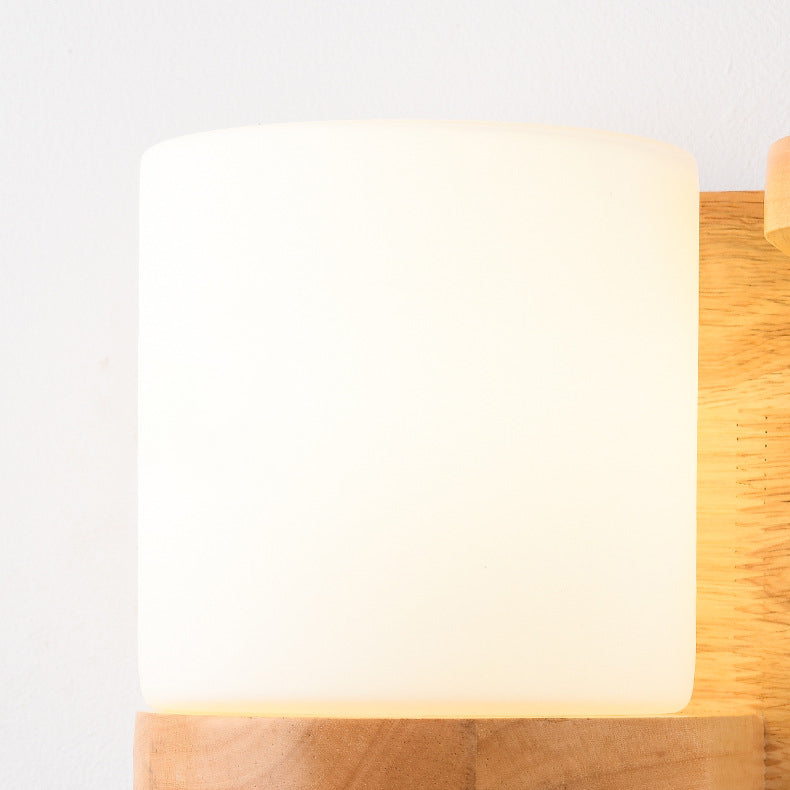 Modern Style Wall Light Fixture Wooden Wall Light Sconce without Plants