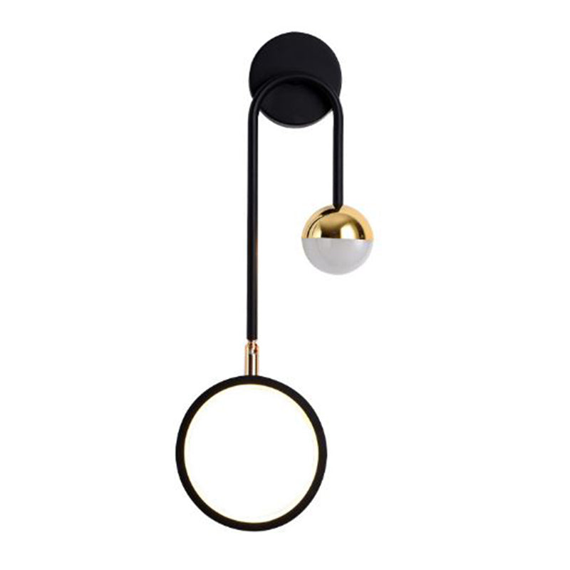 Contemporary LED Wall Light Black Metal Lighting for Living Room
