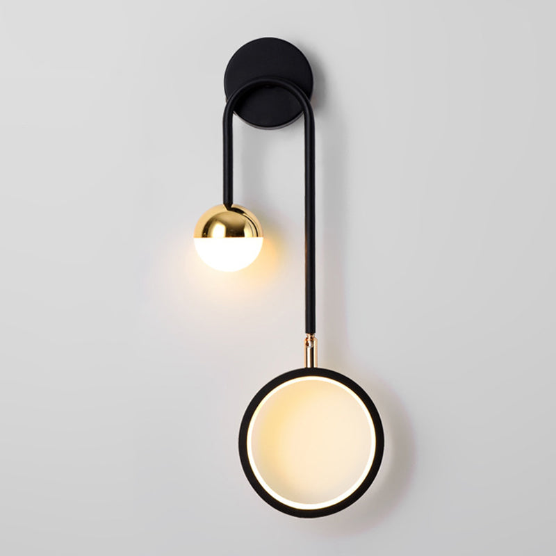 Contemporary LED Wall Light Black Metal Lighting for Living Room