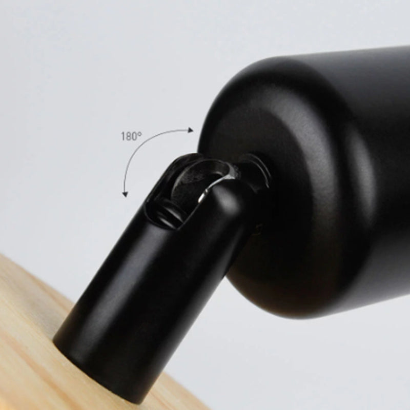 Contemporary Wood Wall Light Black / White Metal Lighting for Home Foyer