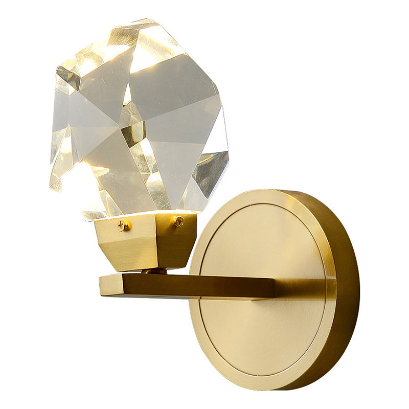 Golden Metallic Lighting Post Modern Crystal Wall Light for Living Room